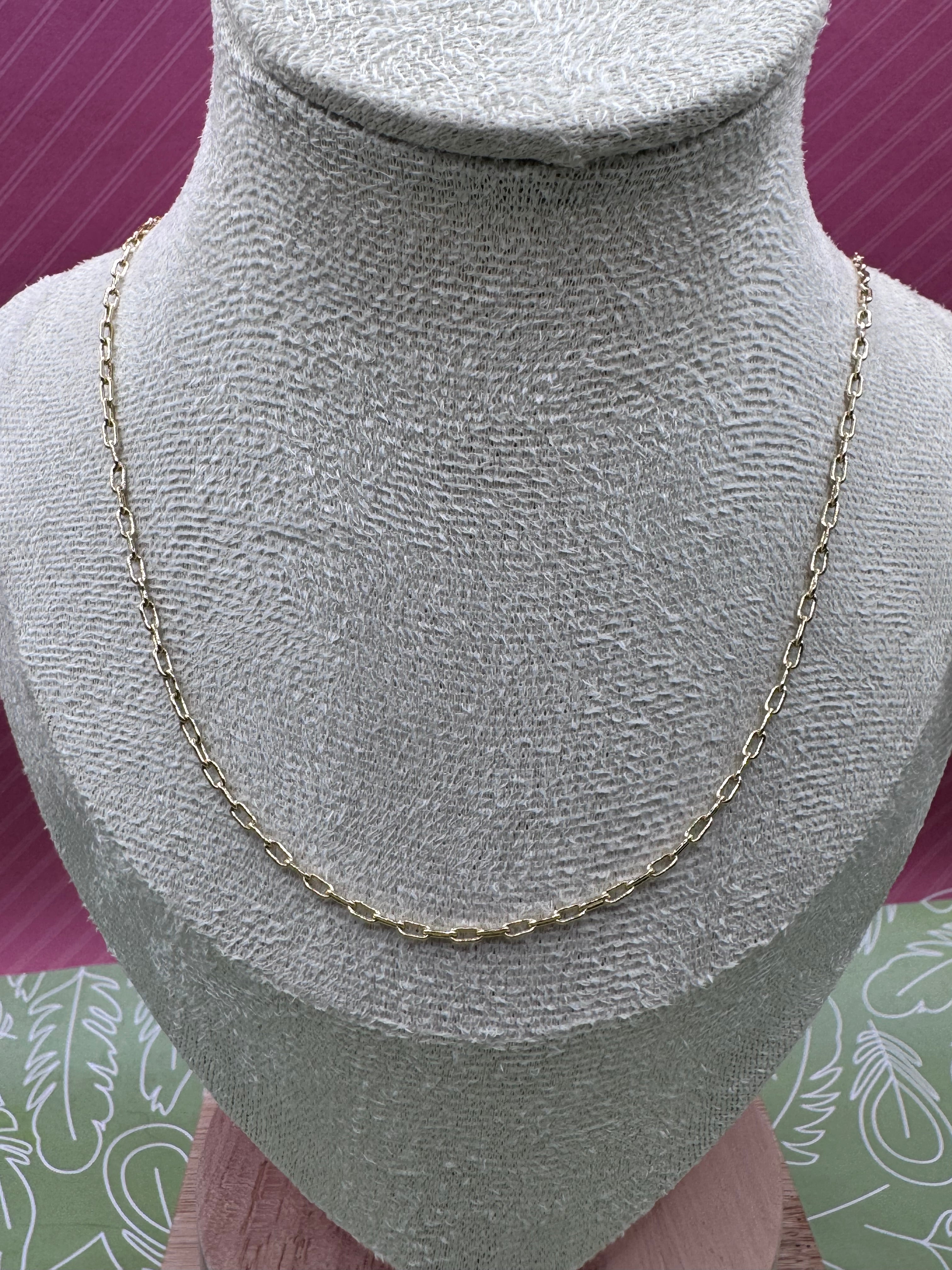 14K 20 IN PAPERCLIP NECKLACE CHAIN XP
