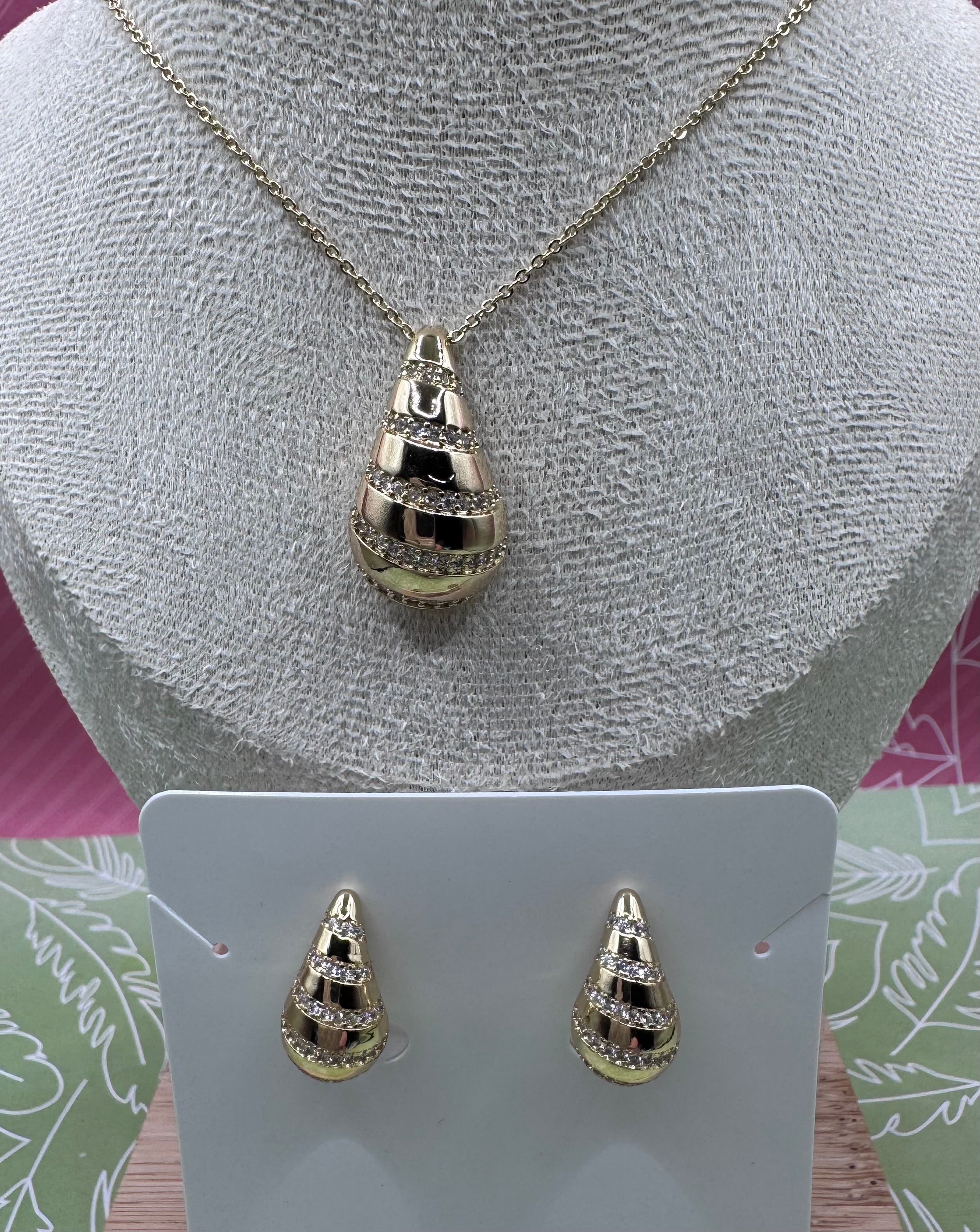 14K DROP SHAPE 2PC SET GT-08080001