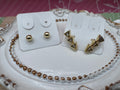 14K TRIANGLE STUDS SAFETY BACK EARRING YH-03840003