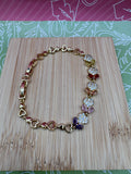 14K MULTICOLOR HEART BRACELET MS-24360006