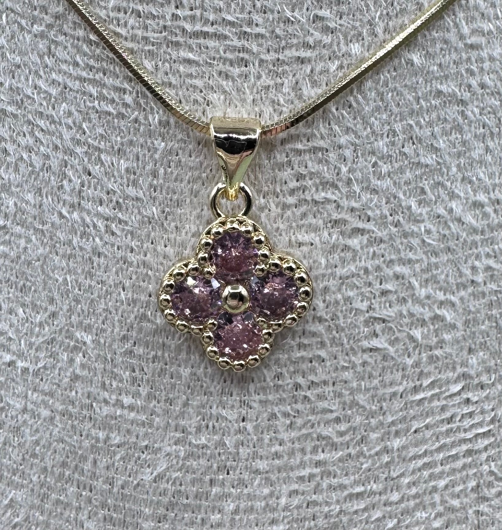 14K PINK CLOVER PENDANT YH-11680009