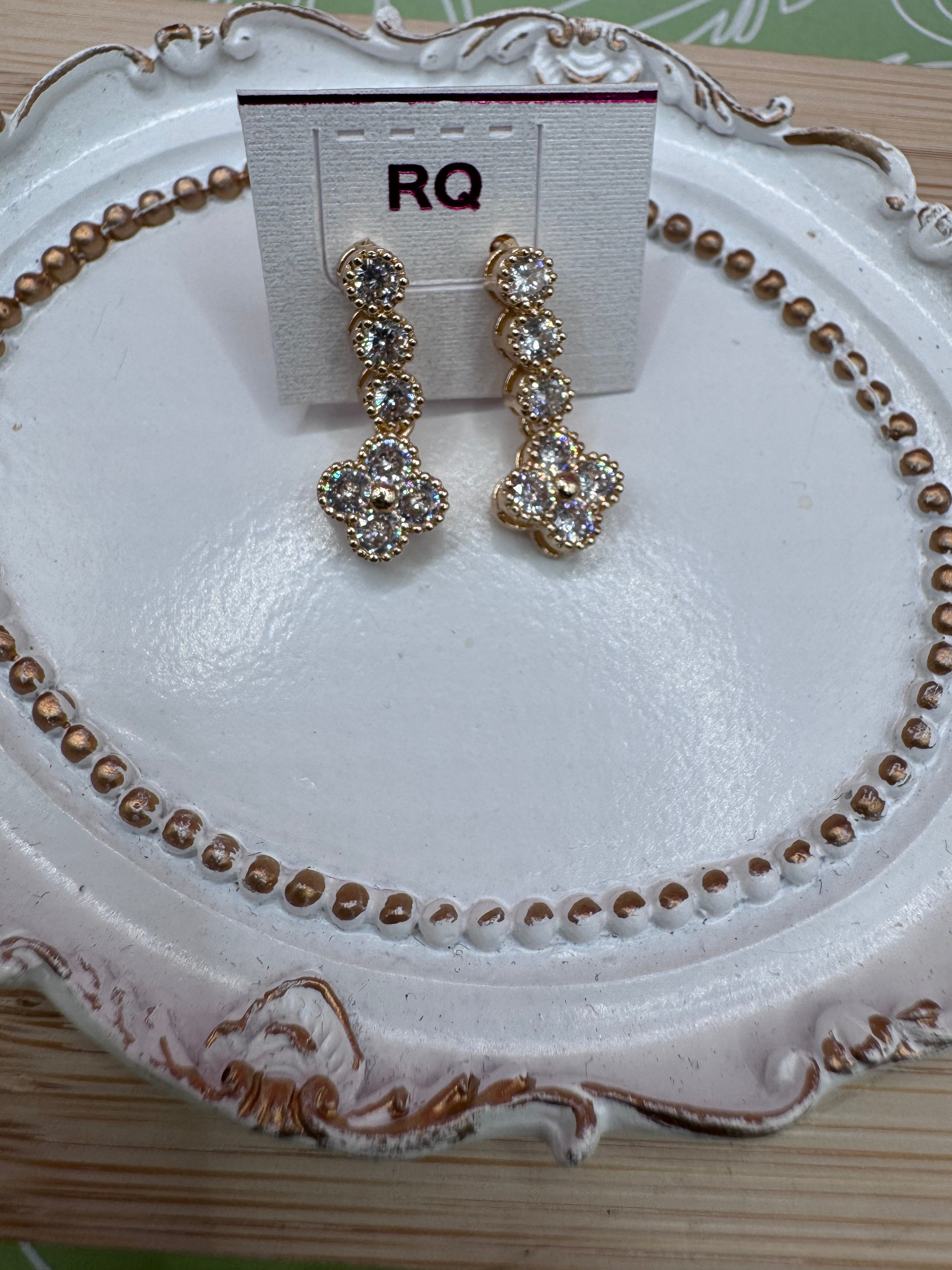14K CLOVER DANGLE EARRING RQ252