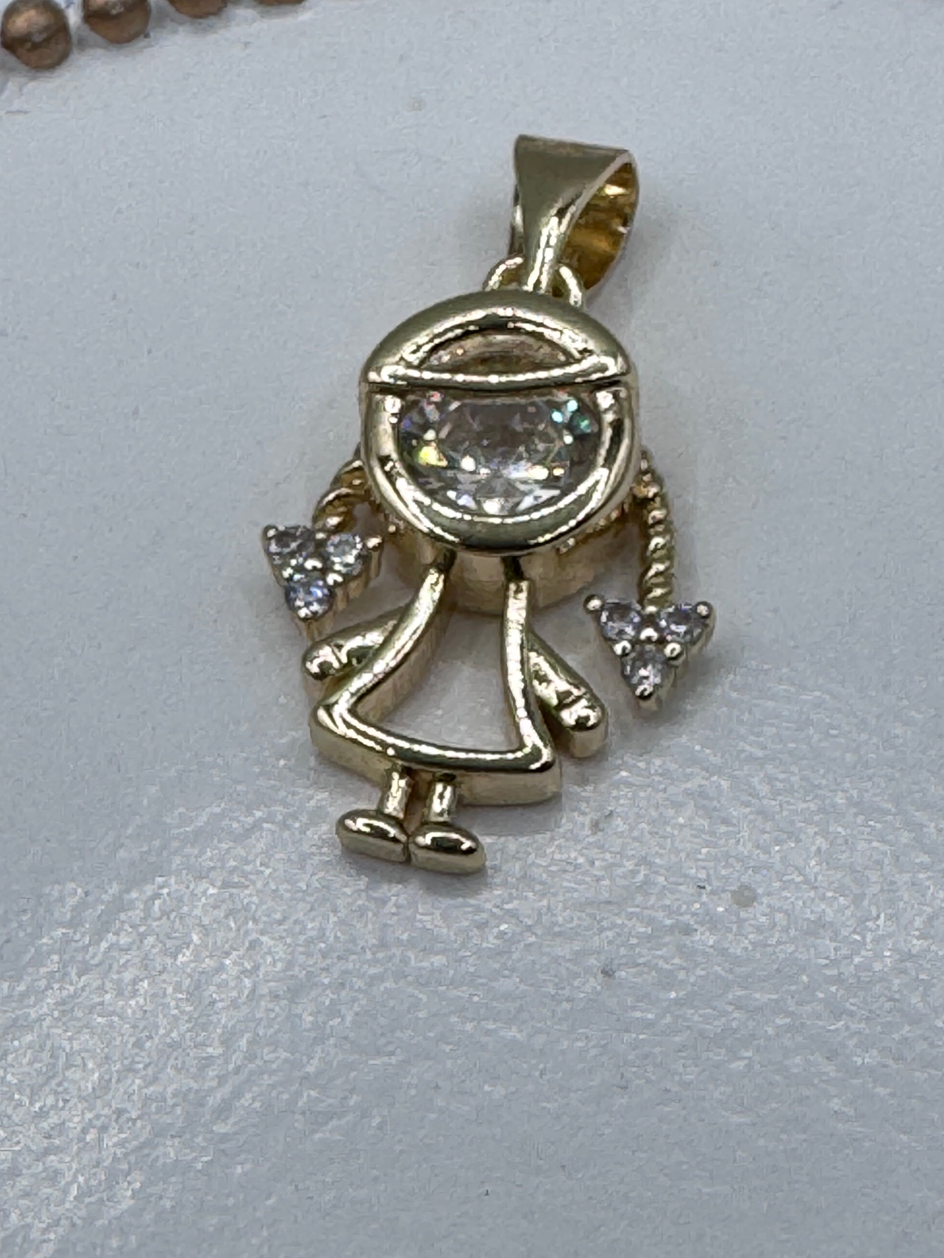 14K KID PENDANT CLEAR