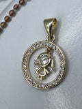 14K GRIL PENDANT CM