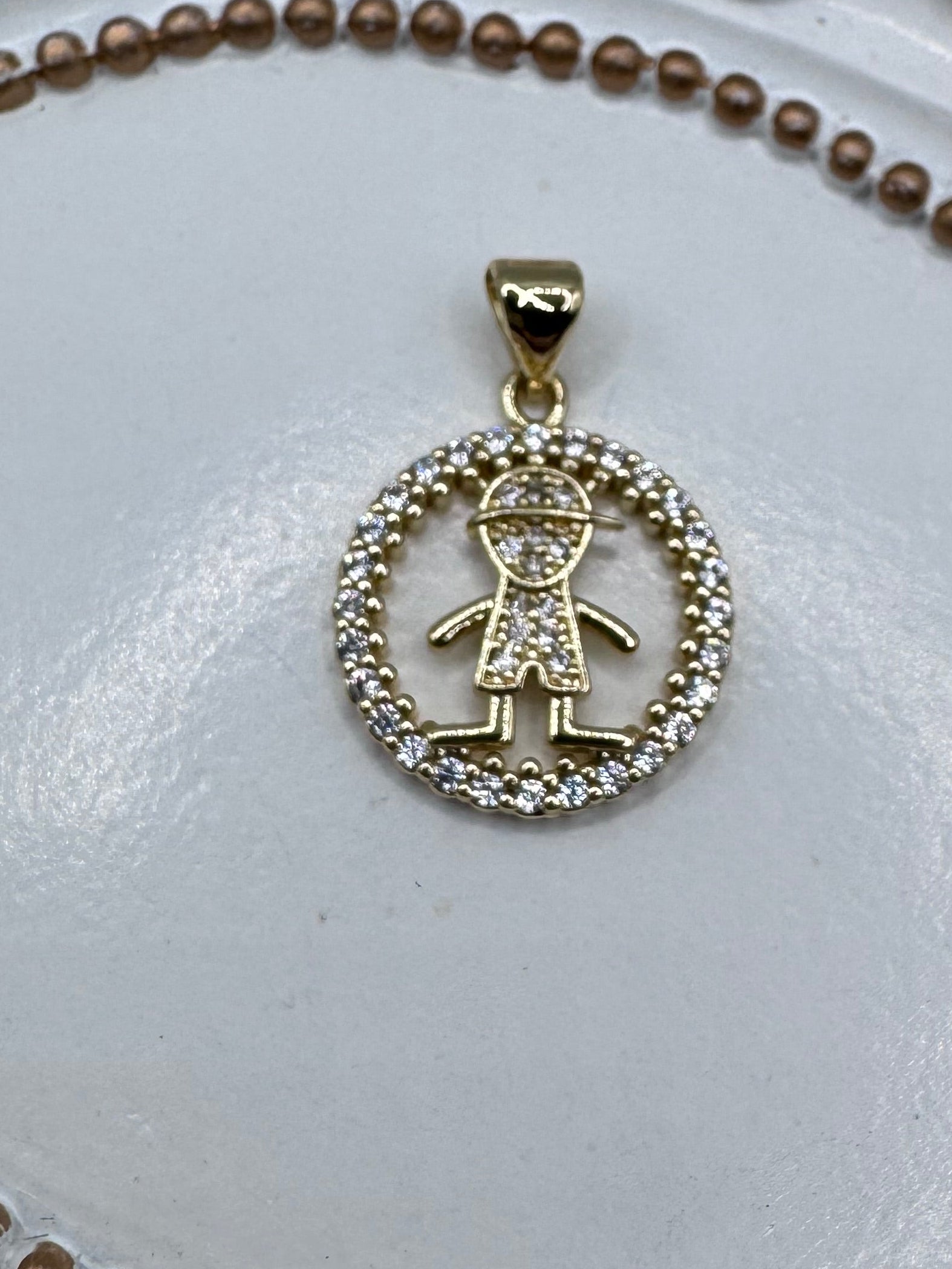 14K BOY PENDANT