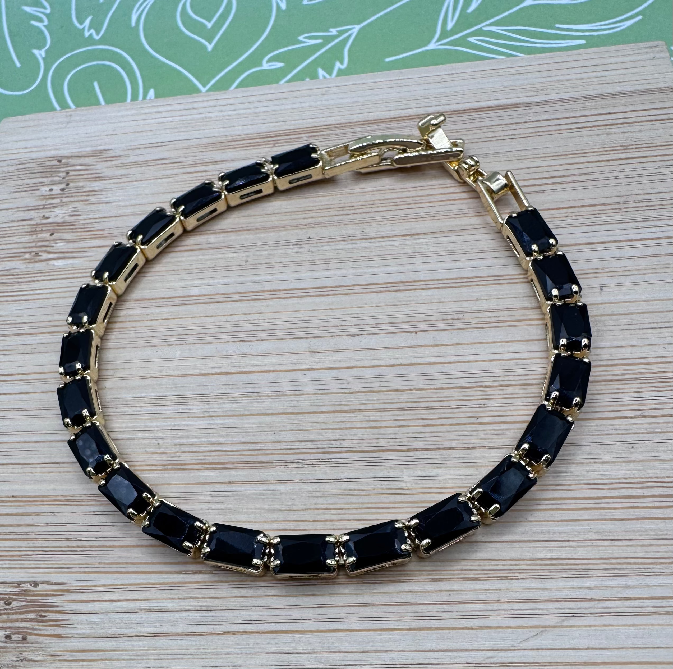 14K BLACK TENNIS BRACELET 4.6N MS-21050016