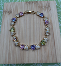 14K MULTICOLOR HEART BRACELET RQ255