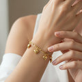 14K HEART CHARM FIGARO BRACELET 17 + 4 CM TH-00130001