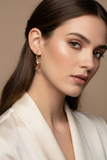14K RED TULIP FLOWER DANGLE EARRING GT-07330012