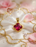14K RED CRYSTAL CLOVER PENDANT GS-21740011
