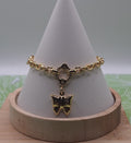 14K CLEAR BUTTERFLY BRACELET CM