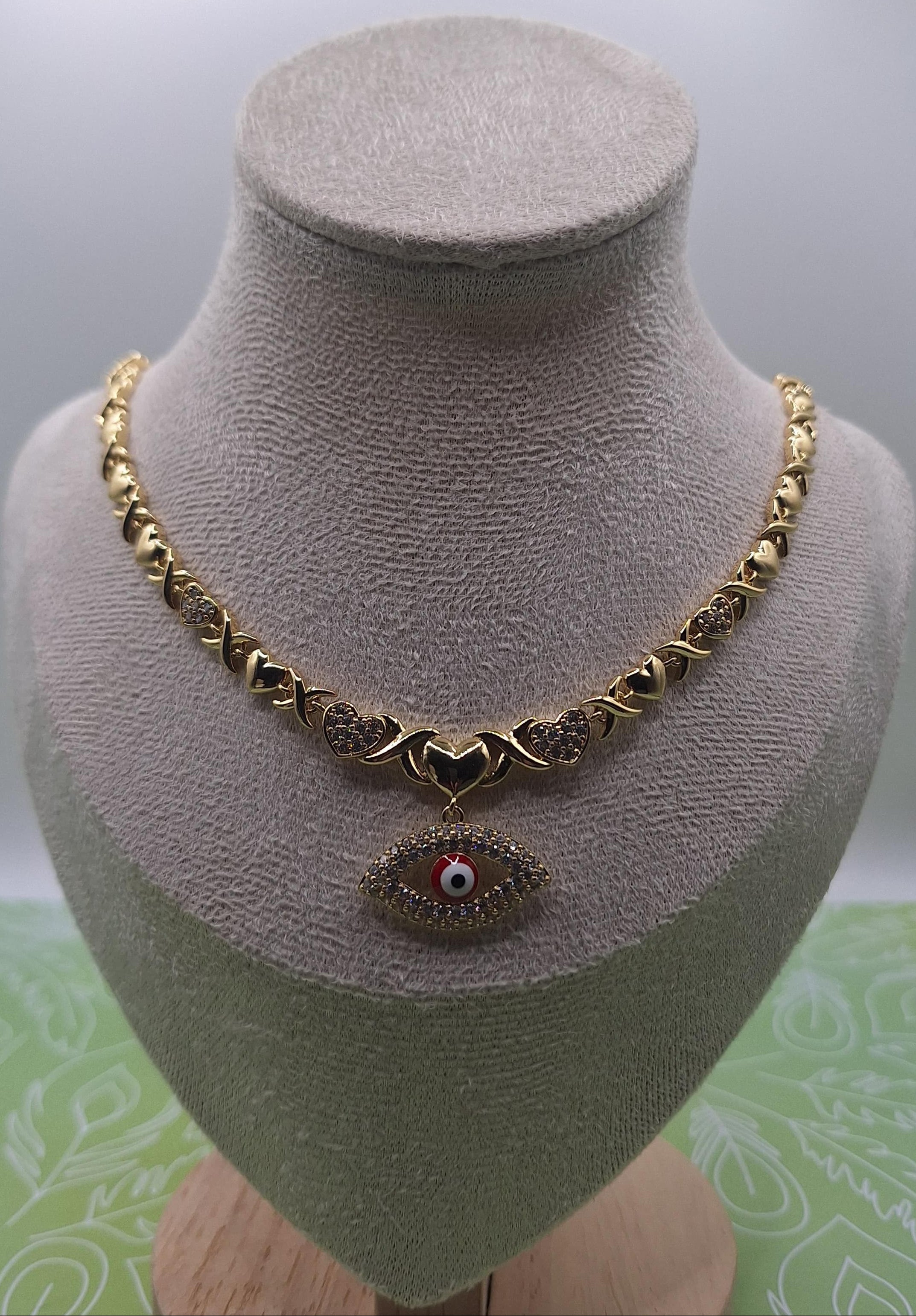 14K RED EVIL EYE XOXO NECKLACE X001168156