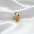 14K THREE PINK HEART PENDANT