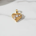 14K THREE CLEAR HEART GEMSTONES
