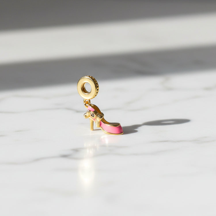 14K HIGH-HEELED PINK SHOE PENDANT