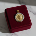 14K CIRCLE LION HEAD PENDANT