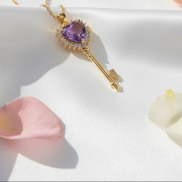 14K KEY PURPLE HEART