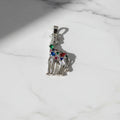 WHG GIRAFFE MULTI COLORED CRYSTALS PENDANT