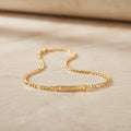 14K FIGARO NAMEPLATE BRACELET 7.5IN PS-01090001