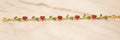 14K RED/GREEN TULIP BRACELET 7.5 INCH