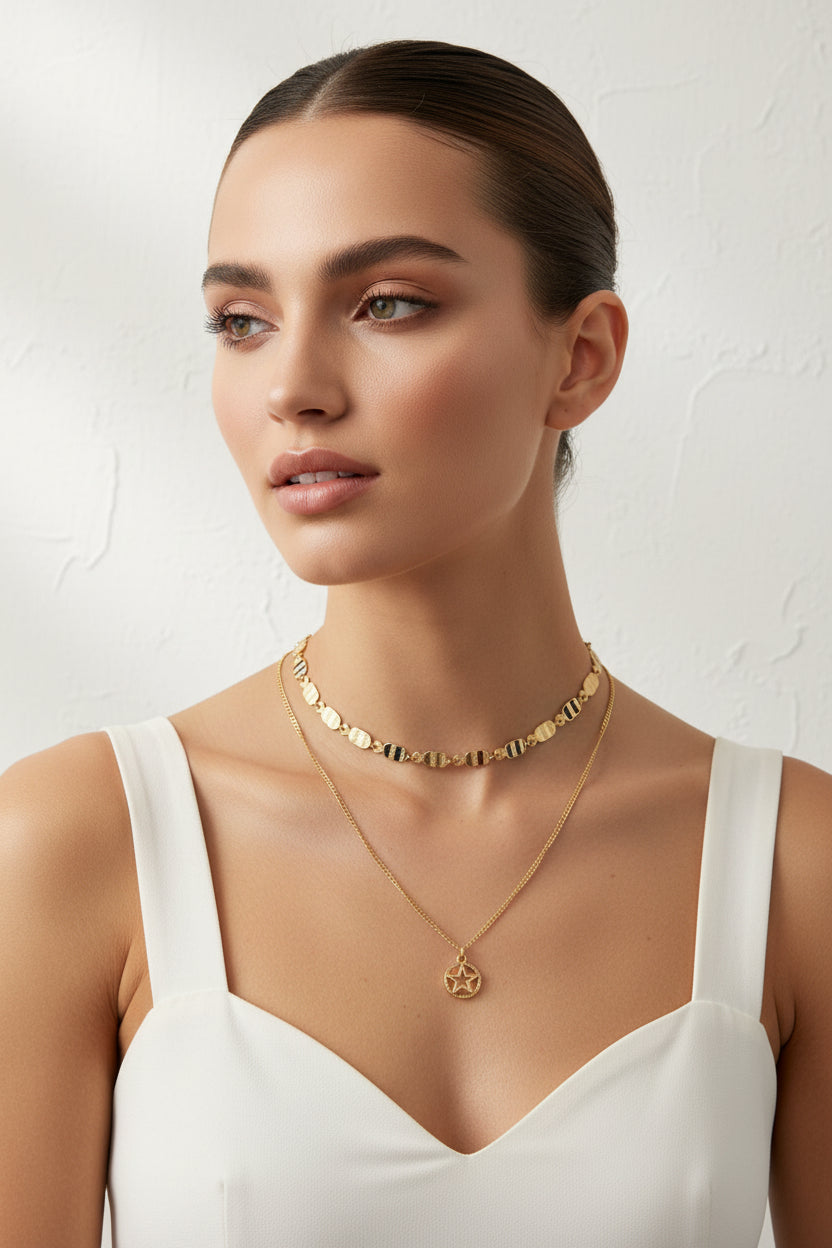 14K  DOUBLE LAYERED NECKLACE ST-50420001