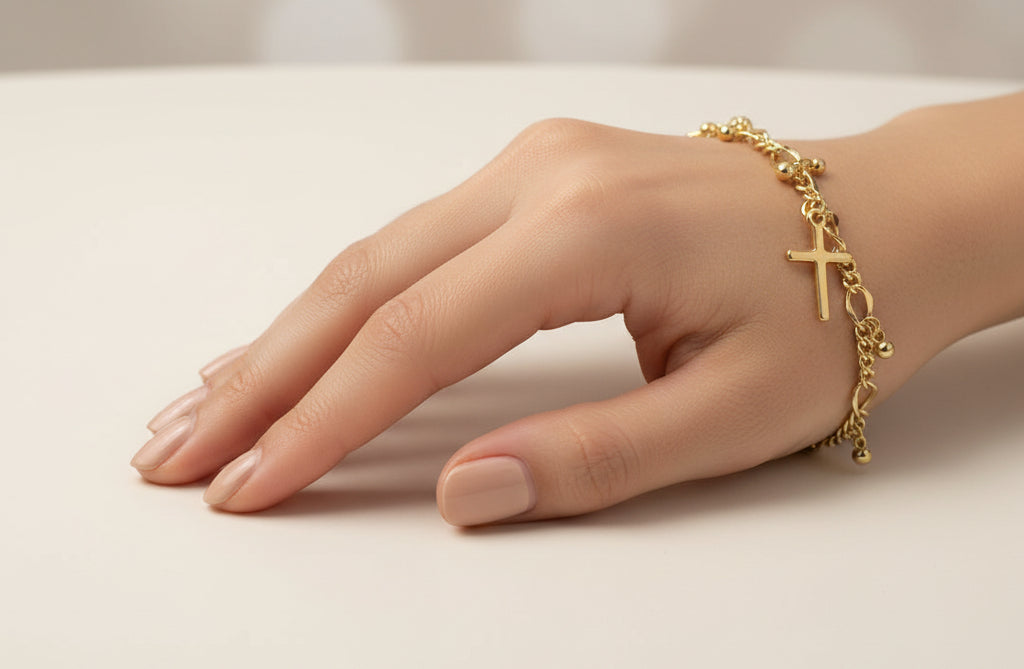 14K FIGARO STYLE LINK CHAIN BRACELET X001219196