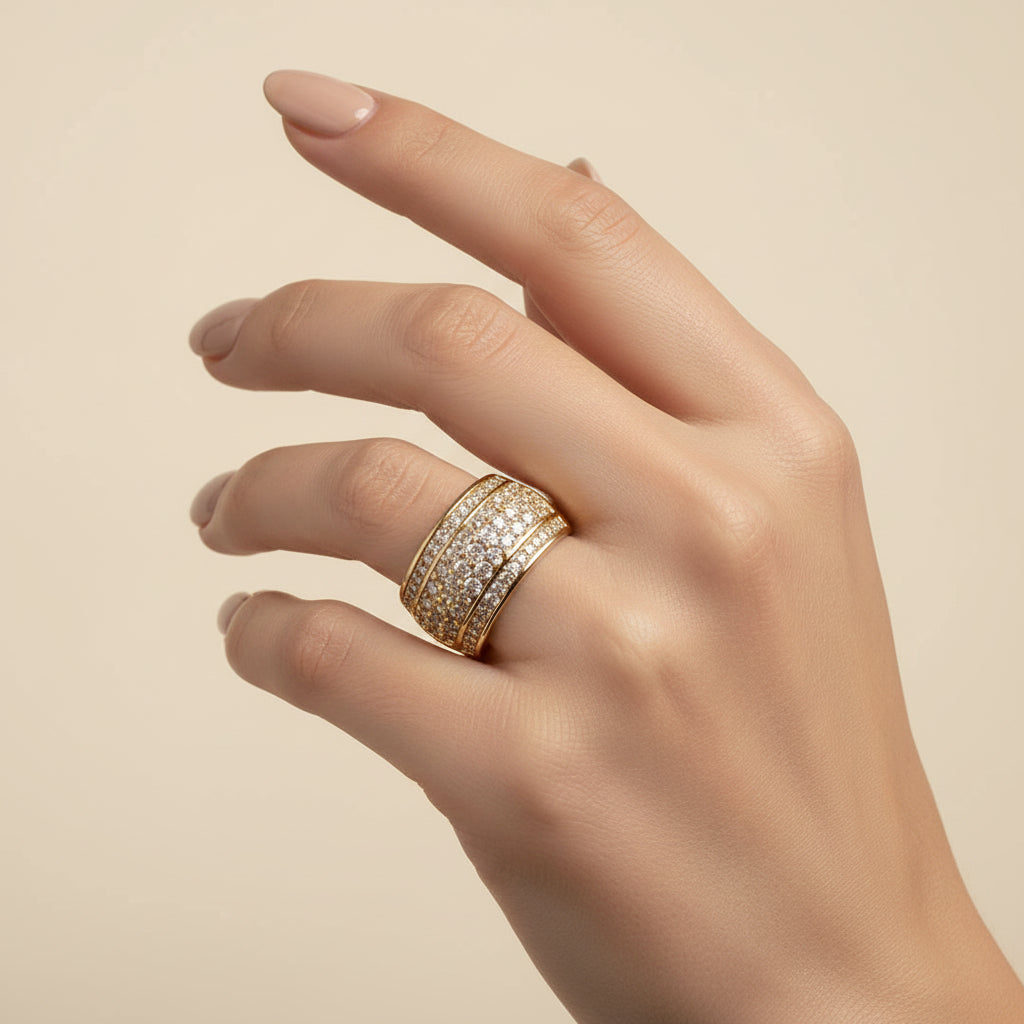 14K WIDE BAND CIGAR RING X001209513
