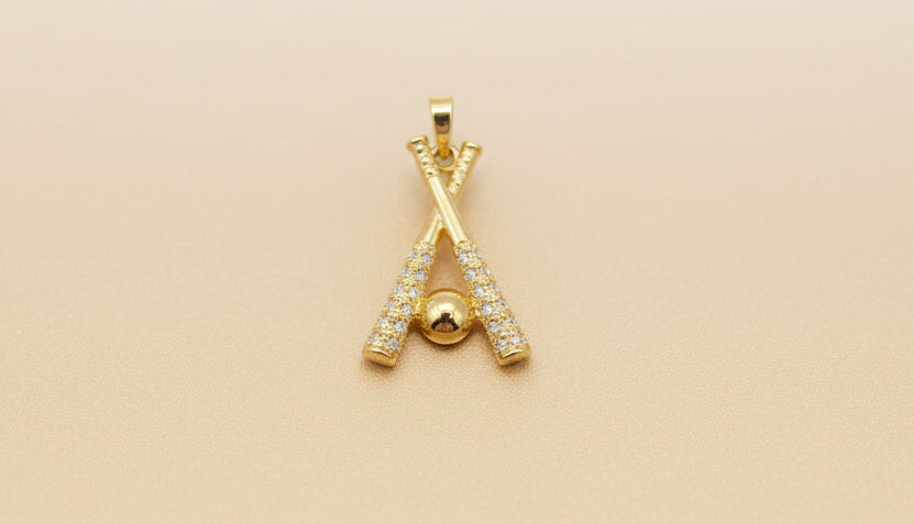 14K BAT AND BALL PENDANT