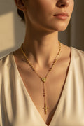 14K 24iIN VIRGIN HEART PRAYING ROSARY NECKLACE LA-01410002