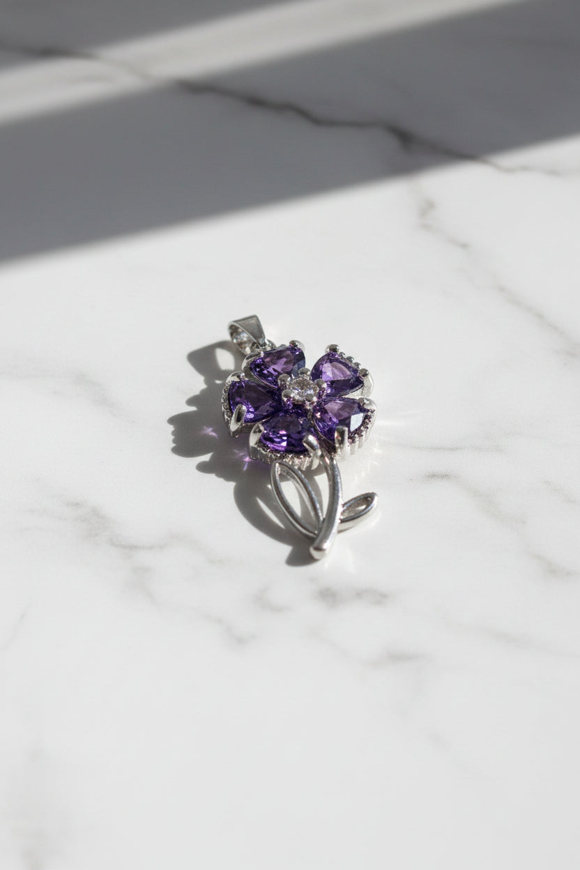 WHG PURPLE FLOWER PENDANT