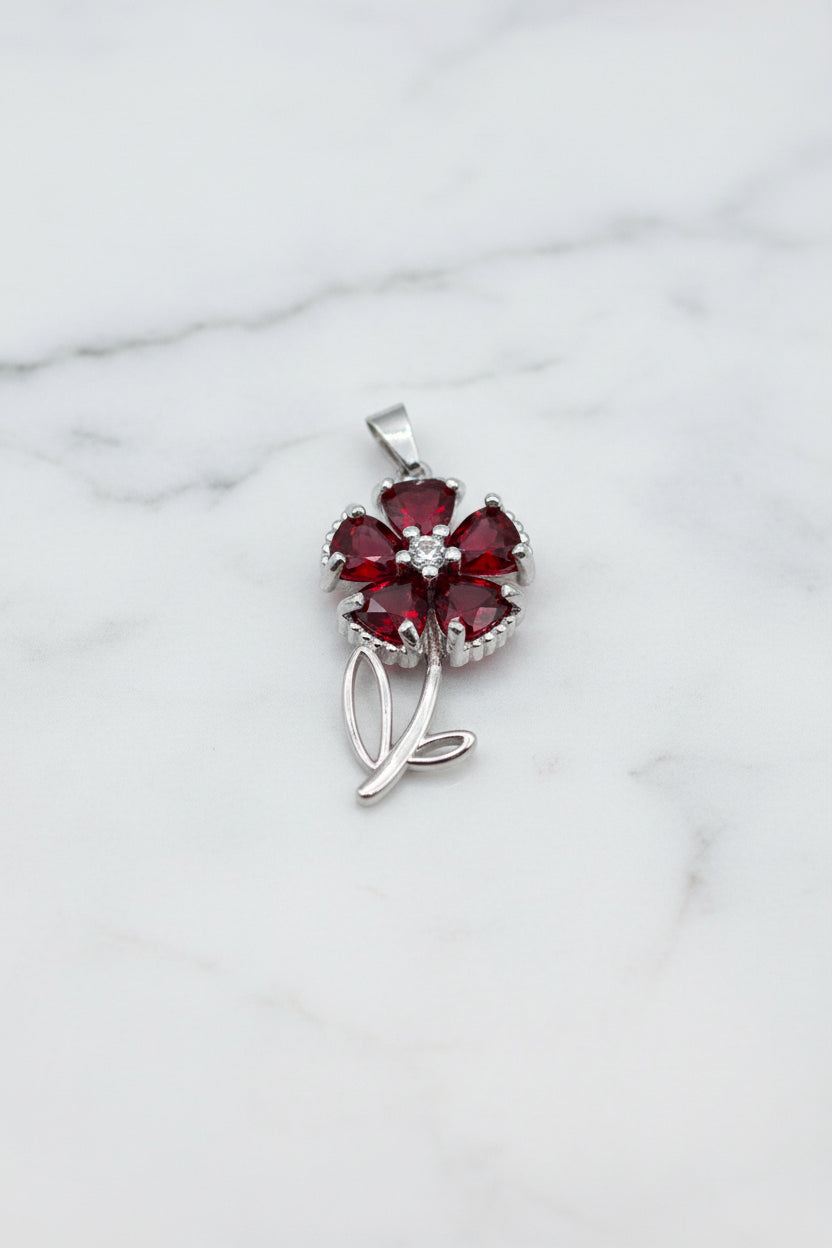 WHG RED FLOWER PENDANT