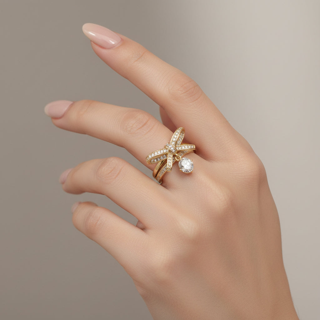 14K RIBBON WITH DOUBLE CROSSOVER BAND RING X001226951
