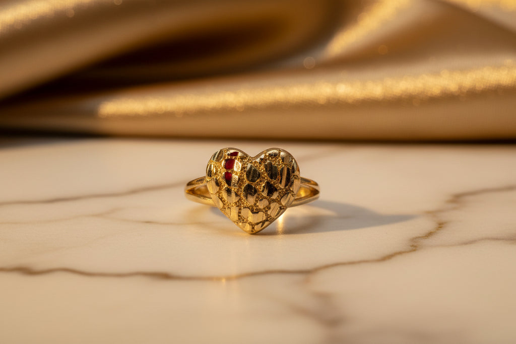 14K HEART SHAPE OPEN-ENDED RING SJ-12920002