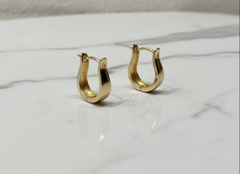 14K U-SHAPED HOOP EARRINGS RK-30140013