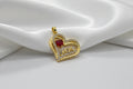 14K RED MOM HEART PENDANT