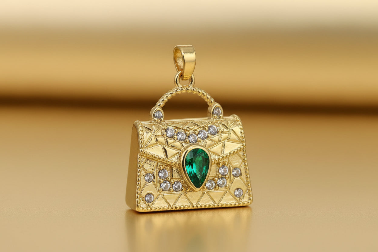 14K GREEN PURSE PENDANT