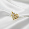 14K CLEAR MOM HEART PENDANT
