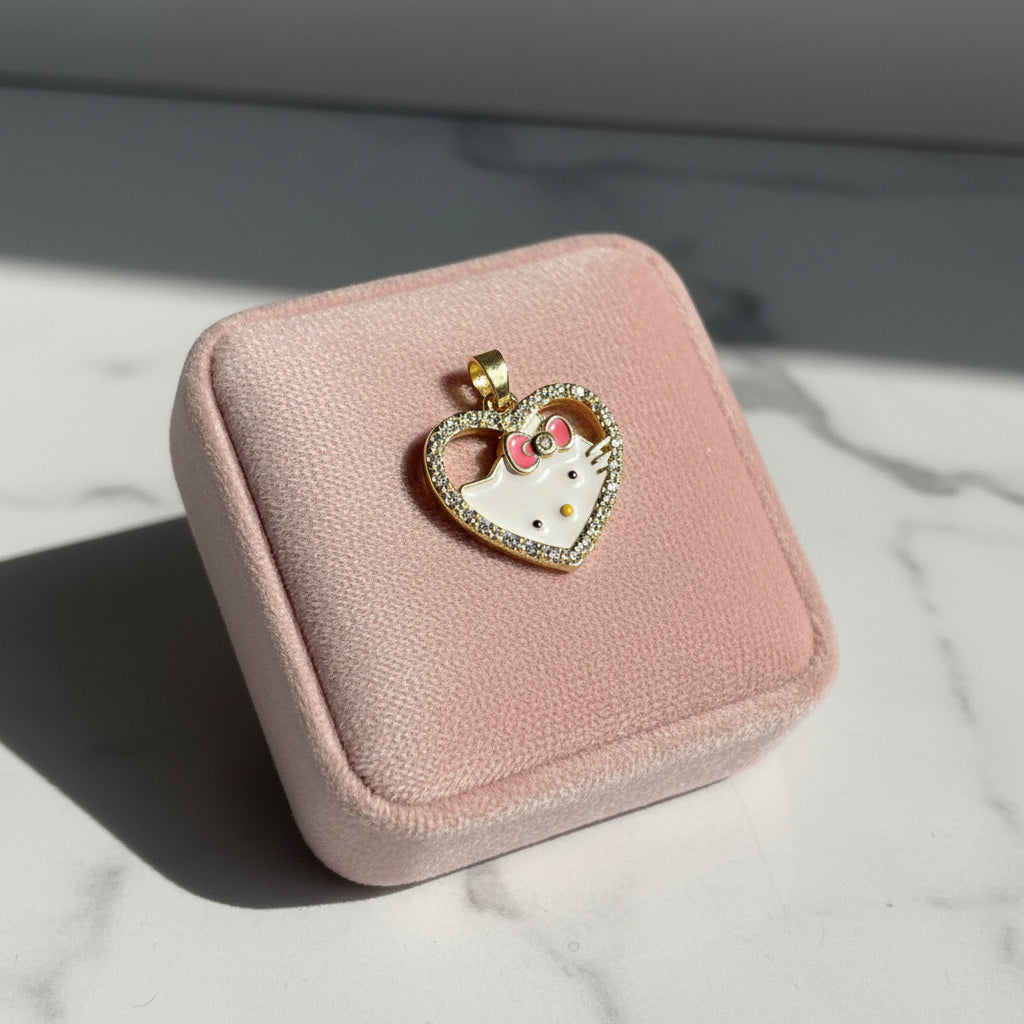 14K HELLO KITTY HEART PENDANT