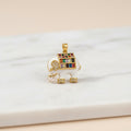 14K MULTICOLOR WHITE ELEPHANT PENDANT
