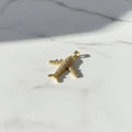 14K CLEAR AIRPLANE PENDANT