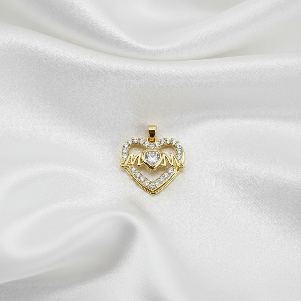 14K MOM HEART PENDANT