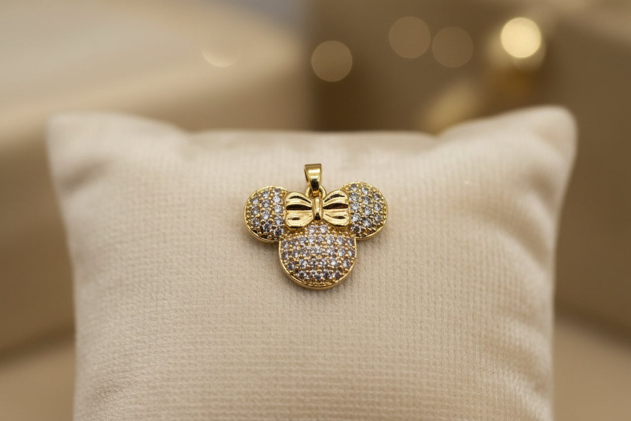 14K MINNIE MOUSE HEAD PENDANT