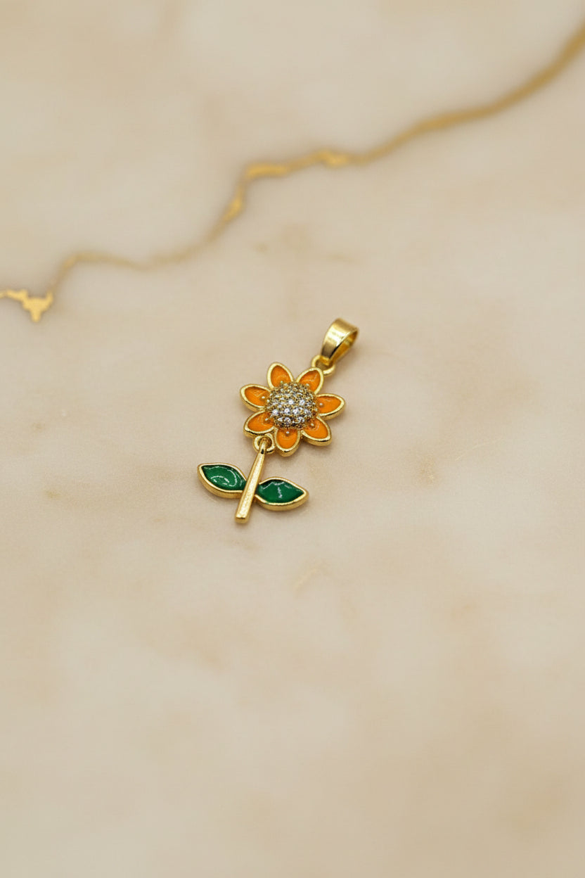14K SUNFLOWER PENDANT