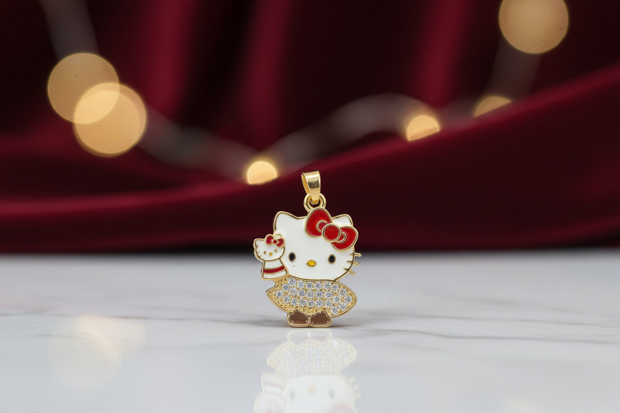 14K HELLO KITTY DESIGN PENDANT
