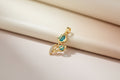 14K FLORAL GREEN TULIP DESIGN PENDANT