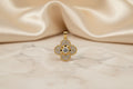 14K FOUR LEAF CLOVER  ENCRUSTED WITH MULTIPLE CRYSTALS PENDANT