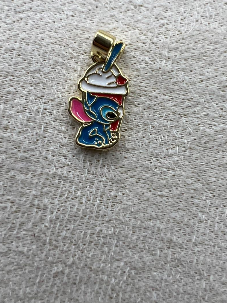 14K STITCH CHARACTER HOLDING A CUP PENDANT
