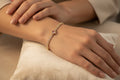 14K CLOVER TENNIS WITH CENTRAL PINK STONE BRACELET RQ258