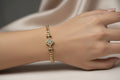 14K CUBAN LINK BRACELET WITH CENTRAL CLOVER-SHAPE RQ266