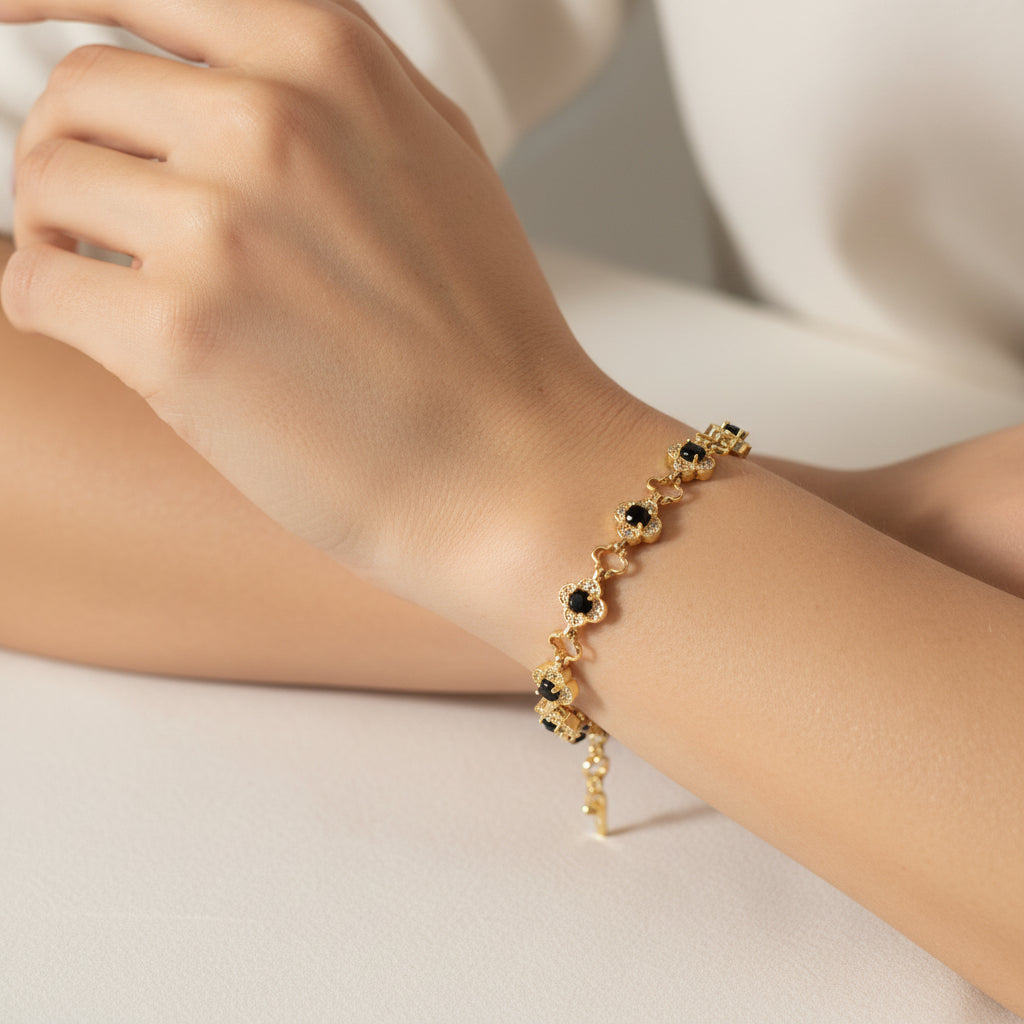 14K CLOVER-SHAPED LINKS BRACELET RQ267